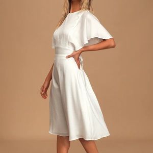 LULU’S white satin backless dress